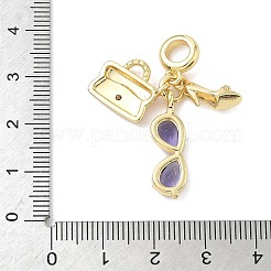 Messing mikro pflastern klare kubik zirkonia europäische baumeln charme&nbsp;KK-K368-29G