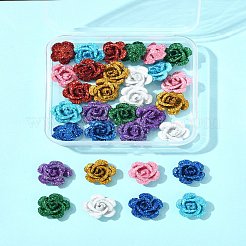 32 pz 8 colori 3d fiore rosa vernice da forno perline di alluminio&nbsp;FIND-FS0003-57