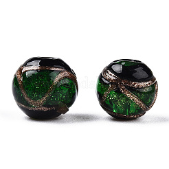 Perline murano con sabbia d'oro fatto a mano&nbsp;LAMP-T019-10mm-04
