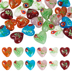 24 Stück 6 Farben handgemachte holprige Millefiori-Glasperlen&nbsp;LAMP-CW0001-11