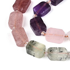 Natürlicher Lapislazuli & Amethyst & Rosenquarz & Amazonit & Prehnit & Erdbeerquarz & Sonnenstein 7 Chakra-Perlenstrang&nbsp;G-T138-26A-08