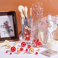 Farbverlauf runde ABS-Kunststoff-Imitationsperle ohne Loch&nbsp;FIND-PH0007-81
