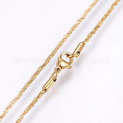 304 из нержавеющей стальной трос цепи ожерелья, с карабин-лобстерами , золотые, 19.69 дюйм (50 см), 1.5 мм