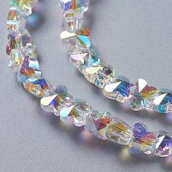 Verre imitation perles de cristal autrichien, papillon facettes, clair ab, 6x8x5mm, Trou: 0.9mm