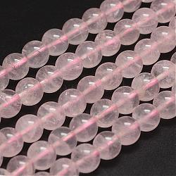 Natural Rose Quartz Bead Strands, Round, 8mm, Hole: 0.8~1mm, about 51pcs/strand, 15.7 inch(400mm)