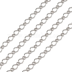 Cadenas hechas a mano de hierro cadenas figaro cadenas madre-hijo, sin soldar, de color platino, con carrete, vínculo madre: 3.5x6 mm, enlace hijo: 2.5x3 mm, 0.6 mm de espesor, 100 m / rollo