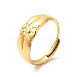 Chapado en iones (ip) 304 anillo ajustable de acero inoxidable para hombres y mujeres, dorado, nosotros tamaño 9 (18.9 mm)