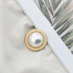 Botones de vástago de aleación, con perla de imitación de plástico, para accesorios de ropa, blanco, 18mm