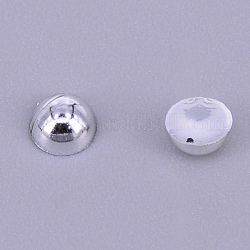 Perles d'imitation perles en plastique ABS, demi-rond, couleur d'argent, 2: 4x2mm, environ 300 pcs / sachet 
