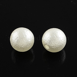Perles rondes en plastique ABS imitation perle, blanc, 10x9.5mm, Trou: 2mm, environ 920 pcs/500 g