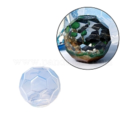 Moldes de silicona para exhibir bolas facetadas diy, moldes de resina, para resina uv, fabricación artesanal de resina epoxi, blanco, 56x50.5mm, agujero: 20 mm