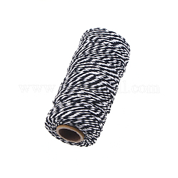 Hilos de hilo de algodón para tejer manualidades., negro, 2mm, alrededor de 109.36 yarda (100 m) / rollo