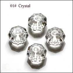Abalorios de cristal austriaco de imitación, aaa grado, facetados, octágono, Claro, 6x4mm, agujero: 0.7~0.9 mm
