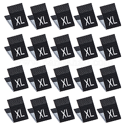 Étiquettes de taille de vêtements nbeads (xl), Accessoires de vêtement, étiquettes de taille, noir, 18x12.5x1mm, 600 pièces / kit