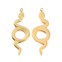 Ion Plating(IP) 304 Stainless Steel Pendant Rhinestone Settings, Snake, Real 18K Gold Plated, Fit for 0.1mm Rhinestone, 35.5x13x1.5mm, Hole: 1.5mm