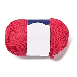 Fil de fibre acrylique à tricoter en coton au lait, Fil à crochet 5 épaisseur, fil d'aiguille à poinçonner, cerise, 2mm