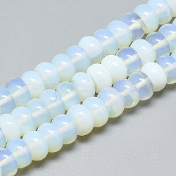 Perlas opalite hebras, rerondana plana, 10x6mm, agujero: 1 mm, aproximamente 67 pcs / cadena, 15.3 pulgada