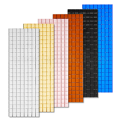 スーパーファインディング 6 シート自己粘着アクリルモザイクタイル 6 色小さな正方形ミラーモザイクシートミニサイズミラーモザイクステッカー DIY クラフトバケットハットディスコボールパーティー屋内装飾 8784 個
