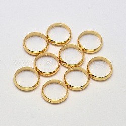 Cornici perline anello in ottone, cadmio & nichel &piombo libero, vero placcato oro 18k, 10x2.5mm, Foro: 1 mm