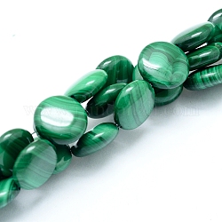 Chapelets de perles en malachite naturelle, plat rond, 12x4~5mm, Trou: 0.8mm, Environ 33 pcs/chapelet, 15.75 pouce (40 cm)