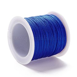 Плетеной нейлоновой нити, DIY материал для изготовления ювелирных изделий, синие, 0.8 мм, 100 ярдов / рулон