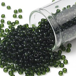 Toho perles de rocaille rondes, Perles de rocaille japonais, (940) olivine transparente, 8/0, 3mm, Trou: 1mm, environ 222 pcs/10 g