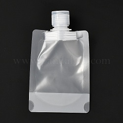 ペットのプラスチック製トラベルバッグ  マットスタイルの空の詰め替え可能なバッグ  キャップ付きの長方形  化粧品用  透明  13.4cm  容量：50ml（1.69液量オンス）