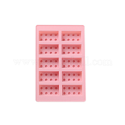 Bloques de construcción diy moldes de silicona, moldes de fondant, para hielo, chocolate, caramelo, Fabricación artesanal de resina uv y resina epoxi., rosa, 182x120x20mm