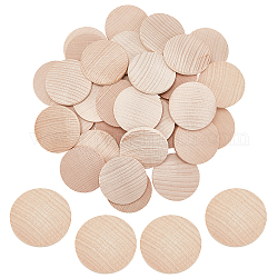 Pandahall elite 40 pz pezzi rotondi in legno di faggio grezzo, dischi di legno, accessori artigianali in legno, Borgogna, 5x0.5cm