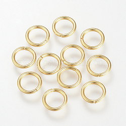 304 Stainless Steel Jump Rings, Open Jump Rings, Golden, 8x1.2mm, Inner Diameter: 5.6mm