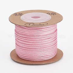 Cordes en nylon, fils de chaîne cordes, ronde, rose, 1.5mm, environ 27.34 yards (25 m)/rouleau