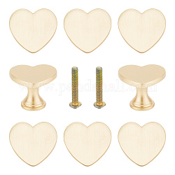 Bouton de tiroir en alliage, avec la vis, armoire tire poignées pour accessoires de tiroir, cœur, or, 32x34x25mm, Trou: 3.8mm