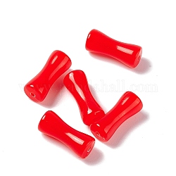 Perline acrilico opaco, bastone di bambù, rosso, 12.5x5.2mm, Foro: 1.2 mm