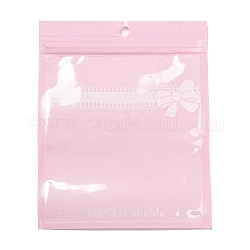 Пластиковые пакеты с застежкой-молнией, с чистым окном, верхние пакеты с самозапечатыванием, прямоугольные, розовые, 15x12x0.15 см, односторонняя толщина: 2.5 мил (0.065 мм)