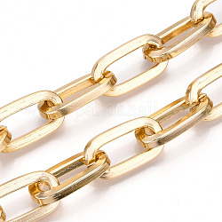Алюминиевая кабельная цепь, цепи с плоскими овальными звеньями, несварные, золотой свет, 30.5x16x4 мм
