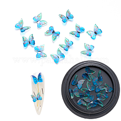 Кабошоны из смолы, ногтей декоративные аксессуары, 3 d бабочка, глубокое синее небо, 6~7x7~8x3 мм, 10 шт / коробка