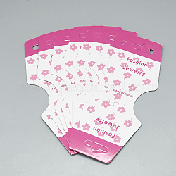 Karton Halskette & Armband-Grafikkarten, Blumenmuster, tief rosa, 14x5.5 cm