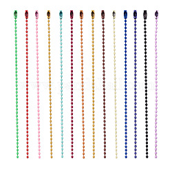 Yilisi 95Pcs 19 Colors Iron Ball Chains with Connectors, Soldered, for Ball Chain Hang Tag Making, Mixed Color, 145~155x2~2.4mm, Head: 9x3.5x3.5mm, 5pcs/color