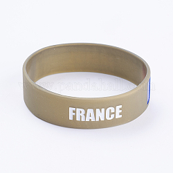 Braccialetti di braccialetti in silicone, bracciali cordone, Francia, tan, 8 pollice (20.2 cm), 19x2mm