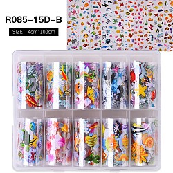 Nail Art Transfer Stickers, Nail Decals, DIY Nail Tips Decoration for Women, Colorful, Animal Pattern, 1000x40mm, 10rolls/box