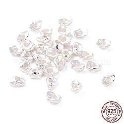 925 perline in argento sterling, pepite, argento, 4x3x2mm, Foro: 1.2 mm, circa 87pcs/10g