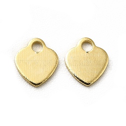 Brass Pendants, Long-Lasting Plated, Cadmium Free & Lead Free, Heart, Real 24K Gold Plated, 5x4.5x0.5mm, Hole: 1mm