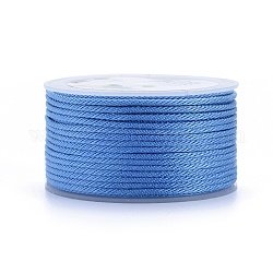 Cordons tressés en polyester, pour la fabrication de bijoux, bleuet, 2mm, environ 21.87 yards (20 m)/rouleau