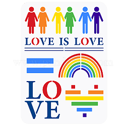 Fingerinspire Love Rainbow Painting Pochoir 11.7x8.3 pouce Egalité Love Pet Pochoirs artisanaux creux avec les mots « Love is Love » pour peindre sur des t-shirts, sac de toile, panneaux de bois, meubles