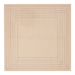 Láminas y anillos de madera de álamo, para guía de placa de arcilla, cuadrado, PapayaWhip, 20~30x20~30x0.45 cm, 7 PC / sistema