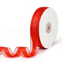 Einfarbige Organzabänder, für Partydekoration, Geschenkverpackung, rot, 1