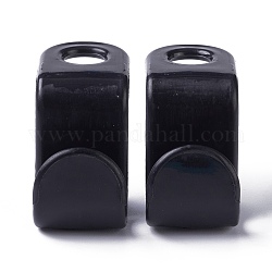 S-образный многофункциональный крючок, пластиковые крючки для вешалок, для подвешивания одежды, чёрные, 41x19x30 мм, отверстие : 9.5 мм