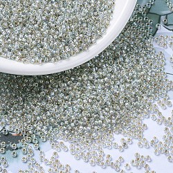 Perles rocailles miyuki rondes, Perles de rocaille japonais, 11/0, (rr3192) cristal argenté ab, 2x1.3mm, Trou: 0.8mm, environ 1111 pcs/10 g