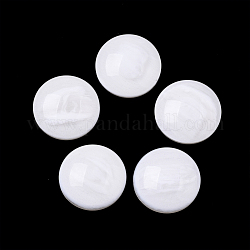 Resin Cabochons, Imitation Gemstone, Half Round/Dome, White, 17.5x5.5mm