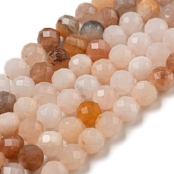 Chapelets de perles en aventurine rose naturel, facette, ronde, 5.5mm, Trou: 0.7mm, Environ 68 pcs/chapelet, 14.76'' (37.5 cm)
